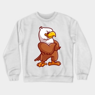 Cute Eagle Folding Arms Cartoon Crewneck Sweatshirt